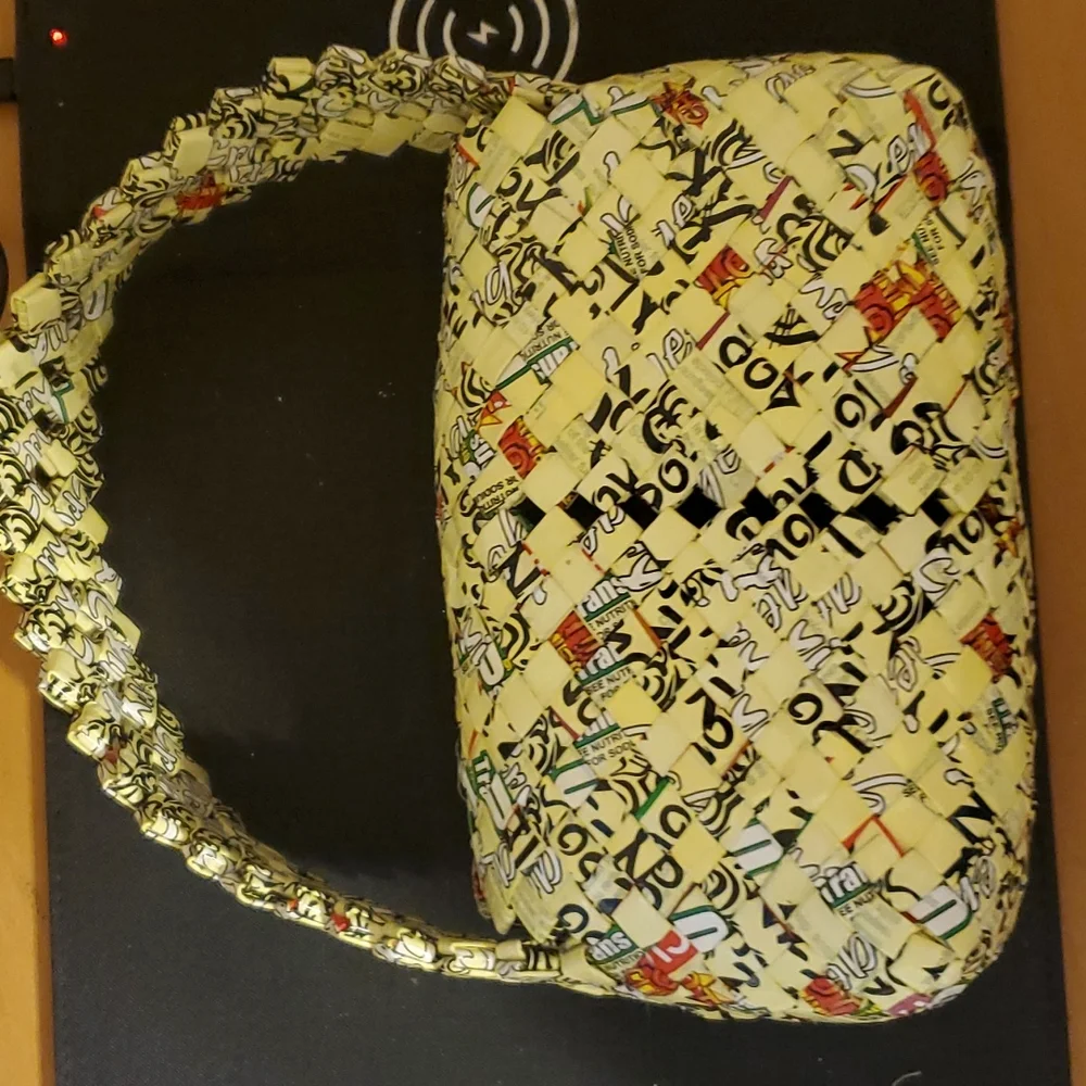 Small Gum Candy Wrapper Purse Yelloe Black Red
